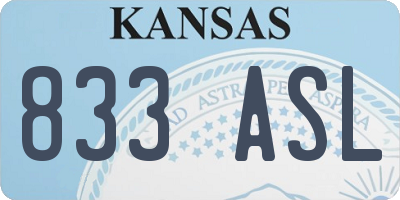 KS license plate 833ASL