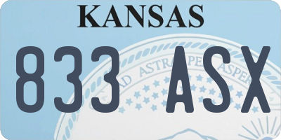 KS license plate 833ASX