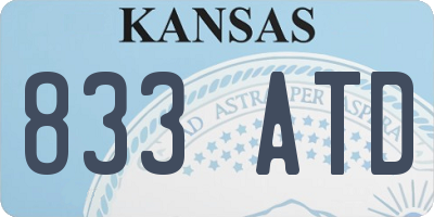 KS license plate 833ATD