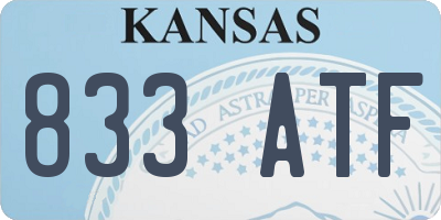 KS license plate 833ATF