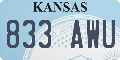 KS license plate 833AWU