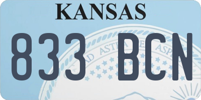 KS license plate 833BCN