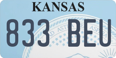 KS license plate 833BEU