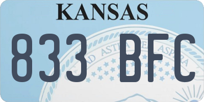KS license plate 833BFC