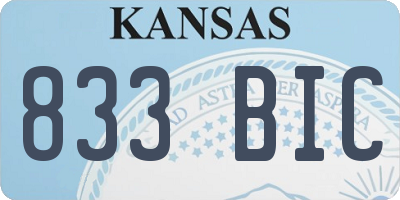 KS license plate 833BIC