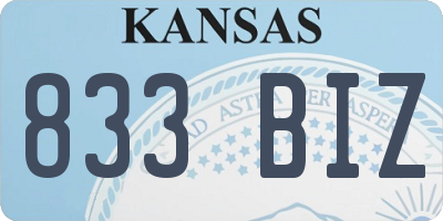 KS license plate 833BIZ