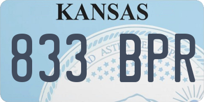 KS license plate 833BPR