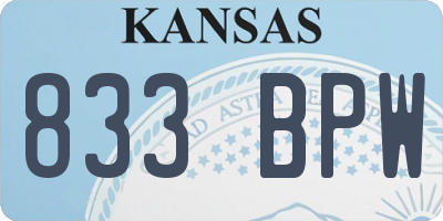 KS license plate 833BPW