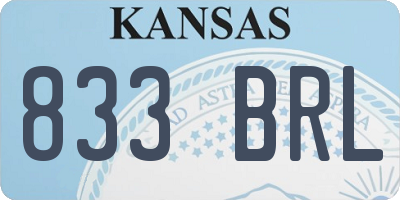 KS license plate 833BRL