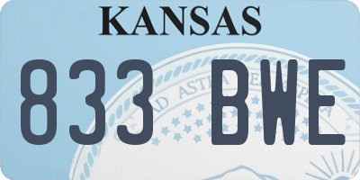 KS license plate 833BWE