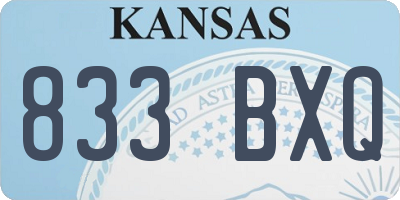 KS license plate 833BXQ
