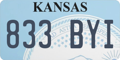 KS license plate 833BYI