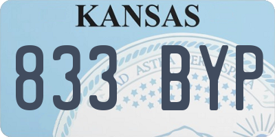KS license plate 833BYP