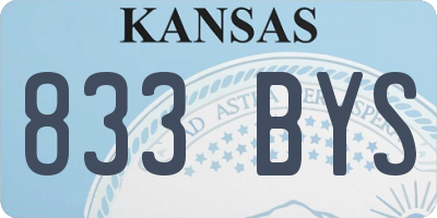 KS license plate 833BYS