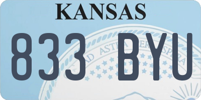 KS license plate 833BYU