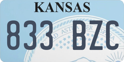KS license plate 833BZC