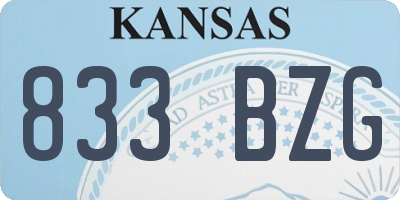 KS license plate 833BZG