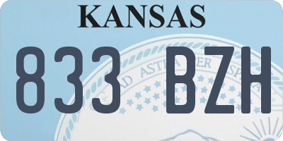 KS license plate 833BZH