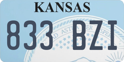 KS license plate 833BZI