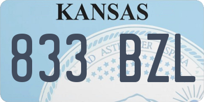 KS license plate 833BZL