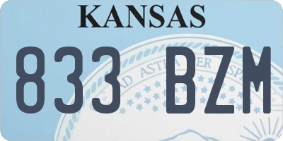 KS license plate 833BZM