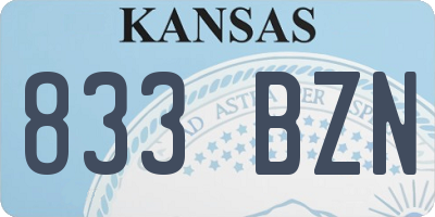 KS license plate 833BZN