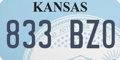 KS license plate 833BZO