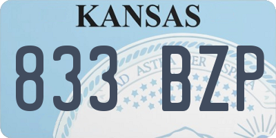KS license plate 833BZP
