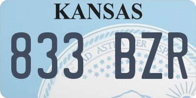 KS license plate 833BZR