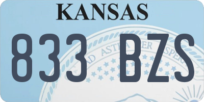 KS license plate 833BZS