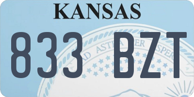 KS license plate 833BZT