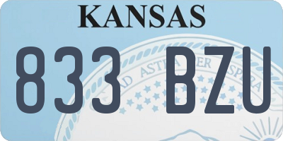 KS license plate 833BZU