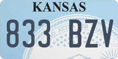 KS license plate 833BZV