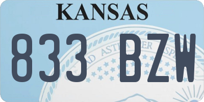 KS license plate 833BZW