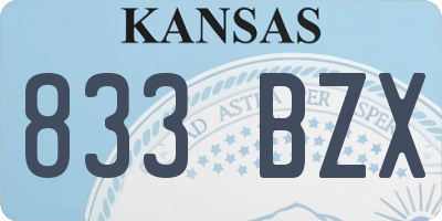 KS license plate 833BZX