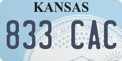 KS license plate 833CAC
