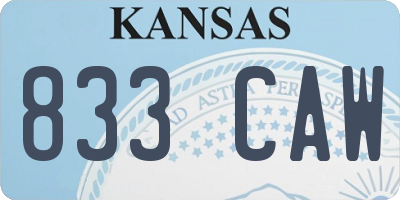 KS license plate 833CAW