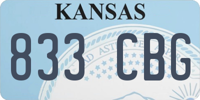 KS license plate 833CBG