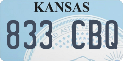 KS license plate 833CBQ