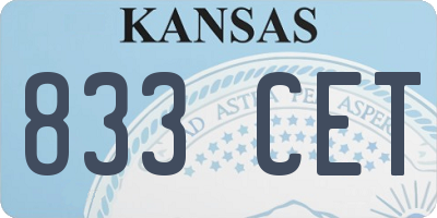 KS license plate 833CET