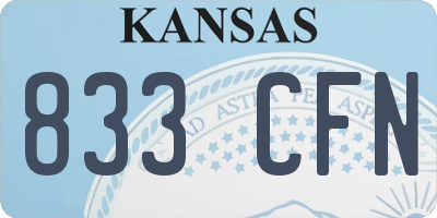 KS license plate 833CFN