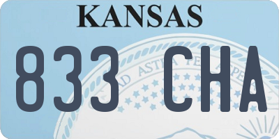KS license plate 833CHA