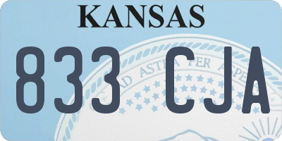 KS license plate 833CJA