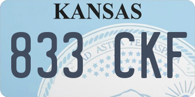 KS license plate 833CKF