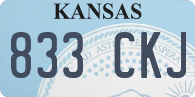 KS license plate 833CKJ