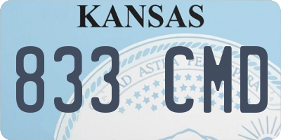 KS license plate 833CMD