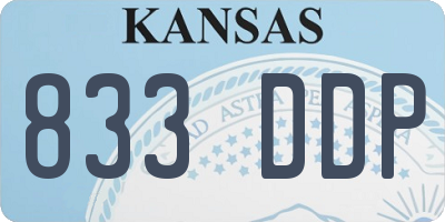 KS license plate 833DDP