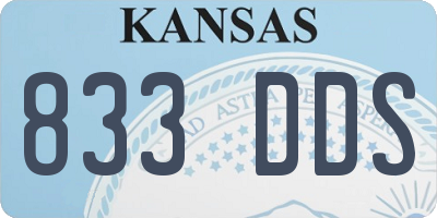 KS license plate 833DDS