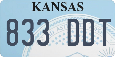 KS license plate 833DDT