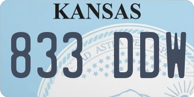 KS license plate 833DDW